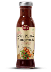 Aunt Berta's Spicy Plam and Pomegranat savory cooking sauce